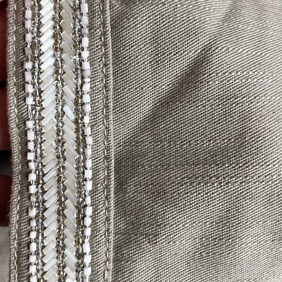 Chico’s Khaki Beaded Jacket Size 0 - Picture 4 of 10